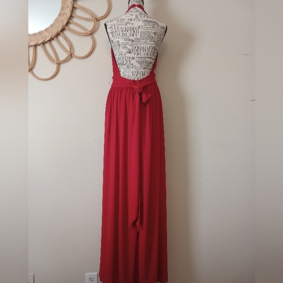 BEC & BRIDGE Elegant Red Halter Maxi Dress Size 6 - Picture 5 of 12